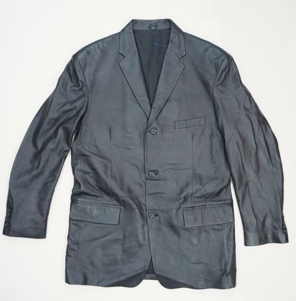 ALFANI POSITANO USED MEN L42/42 GENUINE SOFT LAMB LEATHER BLAZER JACKET 3 BUTTON